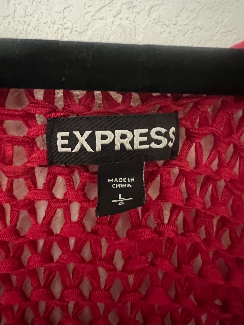 Express Red Open-Knit Racerback Tank - Picture 3 of 4